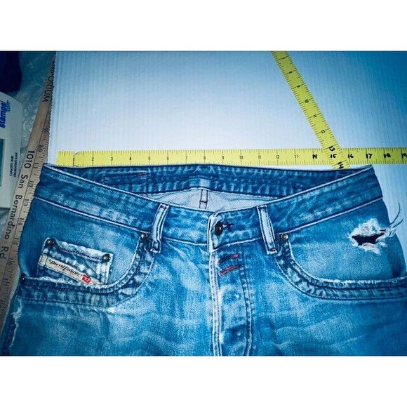 Vintage Diesel Jeans Mens 32x30 Blue Denim Straight Leg Y2K Rumbum Distressed - Picture 5 of 16